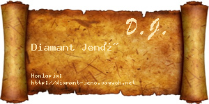 Diamant Jenő névjegykártya
